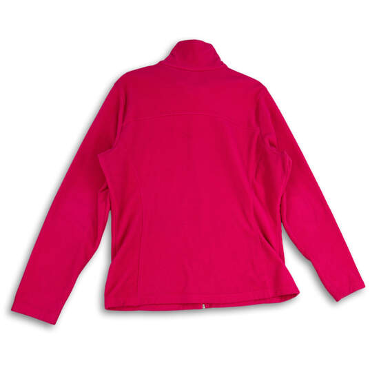 Womens Pink Fleece Mock Neck Long Sleeve Full-Zip Jacket Size XL image number 2