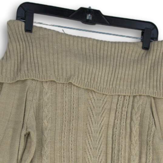 Soho New York & Company Womens Beige Off The Shoulder Pullover Sweater Size S image number 3