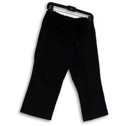 NWT Womens Black Pleated Front Elastic Waist Cropped Pants Size Large alternative image