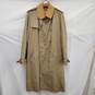Brook Brothers Men's Polyester & Cotton Blend Beige Button Trench Coat Size 44 Extra Long image number 1