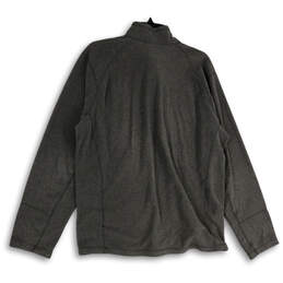 Mens Gray Mock Neck Long Sleeve Quarter Zip Fleece Jacket Size XL alternative image