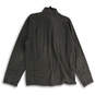 Mens Gray Mock Neck Long Sleeve Quarter Zip Fleece Jacket Size XL image number 2