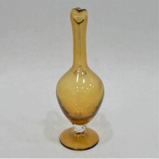 VNTG Hand Blown Amber Pitcher W/5 Glasses image number 5