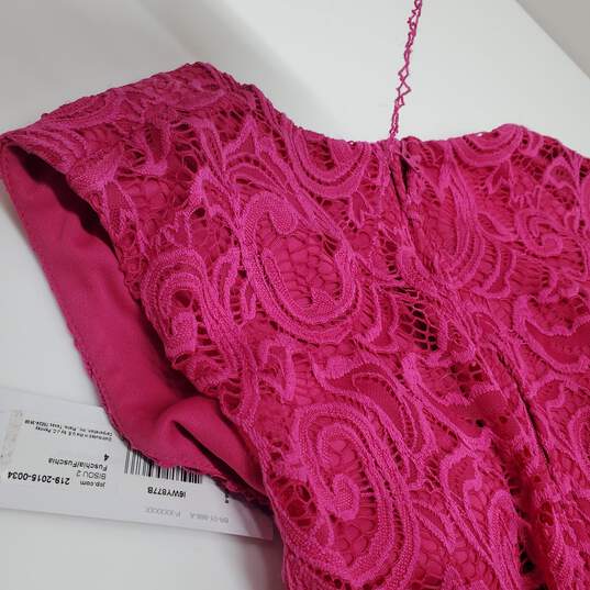 Wm BISOU BISOU Pink Lace Sleeveless Midi Dress Sz 4 W/Tags image number 2