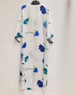Womens Blue White Floral 3/4 Sleeve Pullover Night Gown Size Small alternative image