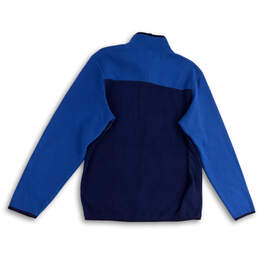 NWT Men Blue Stretch Mock Neck Long Sleeve Button Front Sweatshirt Size M alternative image