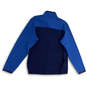 NWT Men Blue Stretch Mock Neck Long Sleeve Button Front Sweatshirt Size M image number 2