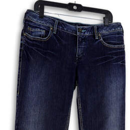 Womens Blue Denim Medium Wash Pockets Stretch Bootcut Leg Jeans Size 33 alternative image
