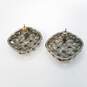 Givenchy Silver Tone Basket Weave Design Square Post Earrings 16.1g image number 2