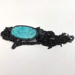 Designer Kendra Scott Lobster Tassel Turquoise Oval Shape Pendant Necklace alternative image