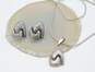 Artisan Sterling Silver Geometric Necklace & Amethyst Peridot & Lapis Earrings 17.6g image number 2