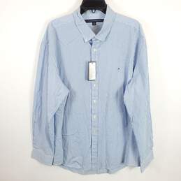 Tommy Hilfiger Men Blue Striped Button Up Shirt XXL NWT