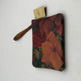 NWT Womens Multicolor Leather Floral Inner Zipped Pocket Wristlet Wallet