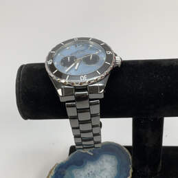 Designer Invicta 0307 Silver-Tone Chronograph Round Dial Analog Wristwatch