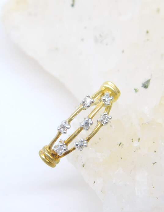 10k Yellow Gold Diamond Accent Single Post Back Earring 0.9g image number 1