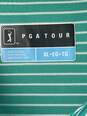 PGATour Mens Green Striped Polo Shirt Size XL image number 3
