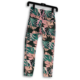 Womens Multicolor Tropical Elastic Waist Cropped Leggings Size XS alternative image