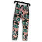 Womens Multicolor Tropical Elastic Waist Cropped Leggings Size XS image number 2