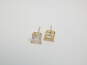 14K Yellow Gold Princess Cut Cubic Zirconia Stud Earrings 1.4g image number 3