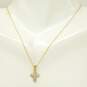 10K Yellow Gold Diamond Accent Cross Pendant Necklace 1.0g image number 2