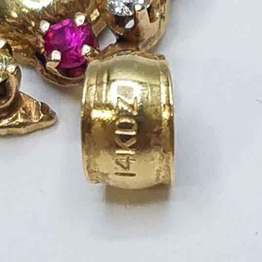 Rainbow DZ 14k Gold Assorted Gemstone Little Girl Pendant 2.1g image number 6