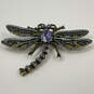 Designer Heidi Daus Trembling Brilliance Crystal Dragonfly Brooch Pin image number 3