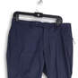 NWT Mens Blue Flat Front Pockets Straight Leg Slim Fit Dress Pants Sz 33x30 image number 3