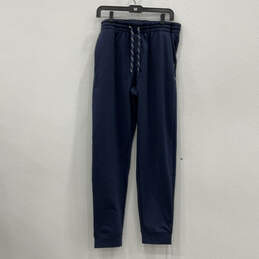 NWT Mens Blue Pockets Flat Front Tapered Leg Drawstring Jogger Pants Size L