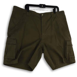 NWT Mens Green Flat Front Regular Fit Pockets Comfort Cargo Shorts Sz 42X9
