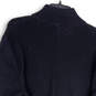 Womens Black Ribbed Long Sleeve Mock Neck Pockets Full-Zip Sweater Size M image number 4