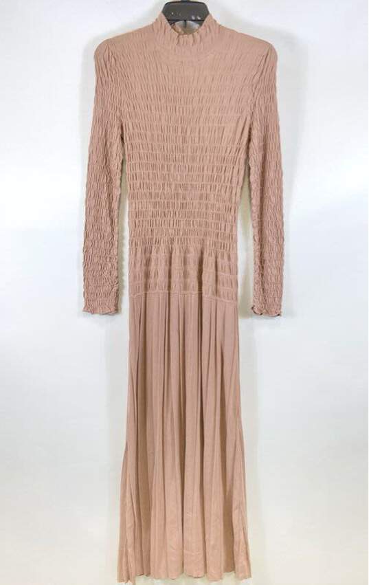 Zara Brown Ruched Maxi Dress - Size Medium NWT image number 1