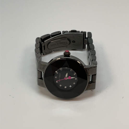 Designer Betsey Johnson BJ00402-03 Black Strap Round Dial Analog Wristwatch image number 3