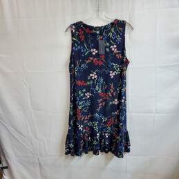 Tommy Hilfiger Navy Blue Floral Patterned Sleeveless Dress WM Size 14 NWT