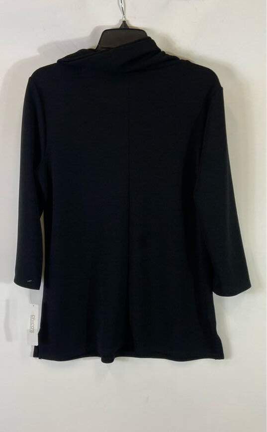 Chico's Black Cowl Neck Button Blouse - Size 1 NWT image number 5