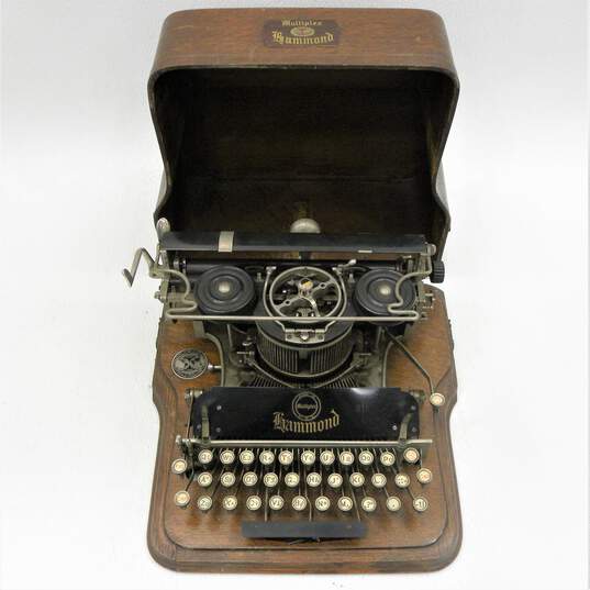 Antique Hammond Multiplex Typewriter w/ Case image number 1