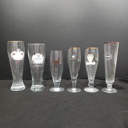 German Beer Glasses Assorted 6pc Lot alternative image