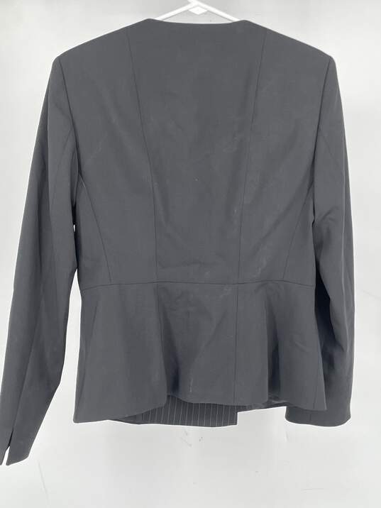 Womens Black Long Sleeve Asymmetrical Neck Lined Blazer Size 6 T-0557577-E image number 3