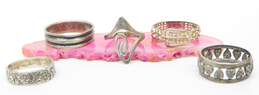 Artisan 925 Hearts Floral Belt Striped & Spiral Stacking Band Rings Variety