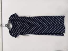 Ralph Lauren Women's Blue Navy Striped Maxi Dress Short Sleeves Size 6 NWT