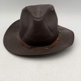 Dobbs Fifth Avenue New York Mens Brown Wide Brim Leather Trim Cowboy Hat Size M