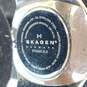 Designer Skagen Silver-Tone Leather Strap Water Resistant Analog Wristwatch image number 4