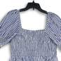 NWT Draper James Womens Blue White Striped Puff Sleeve Fit & Flare Dress Size L image number 4