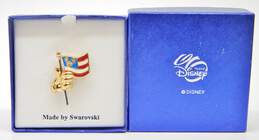 Disney Swarovski Enamel Mickey Mouse Hand American Flag Pin 7.4g