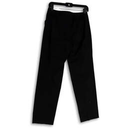 Womens Black Flat Front Straight Leg Pockets Regular Fit Dress Pants Size 4 alternative image
