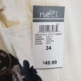 Rutherford Rue 21 Men Denim White Jeans 34 NWT alternative image