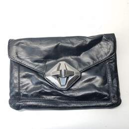 7 For All Mankind Leather Clutch Black
