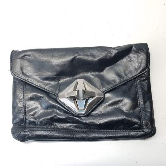 7 For All Mankind Leather Clutch Black image number 1