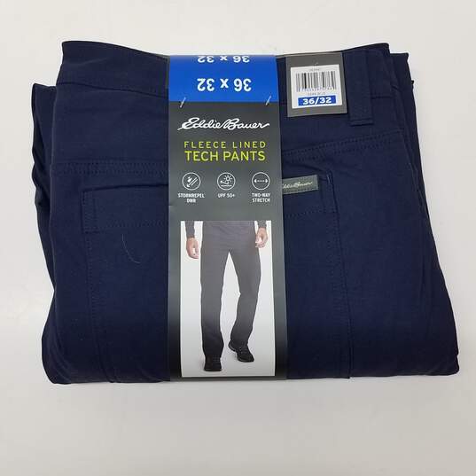 Eddie Bauer Men's Dark Blue Fleece Lined Tech Pants Size 36x23 image number 1
