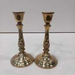 PAIR OF SILVERPLATED CANDLE STICKS