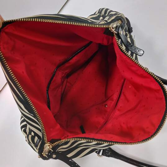 Kate Spade Striped Shoulder Bag Satchel Foldover Purse Bag image number 4